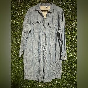Old Navy Blue Denim Shirt Dress